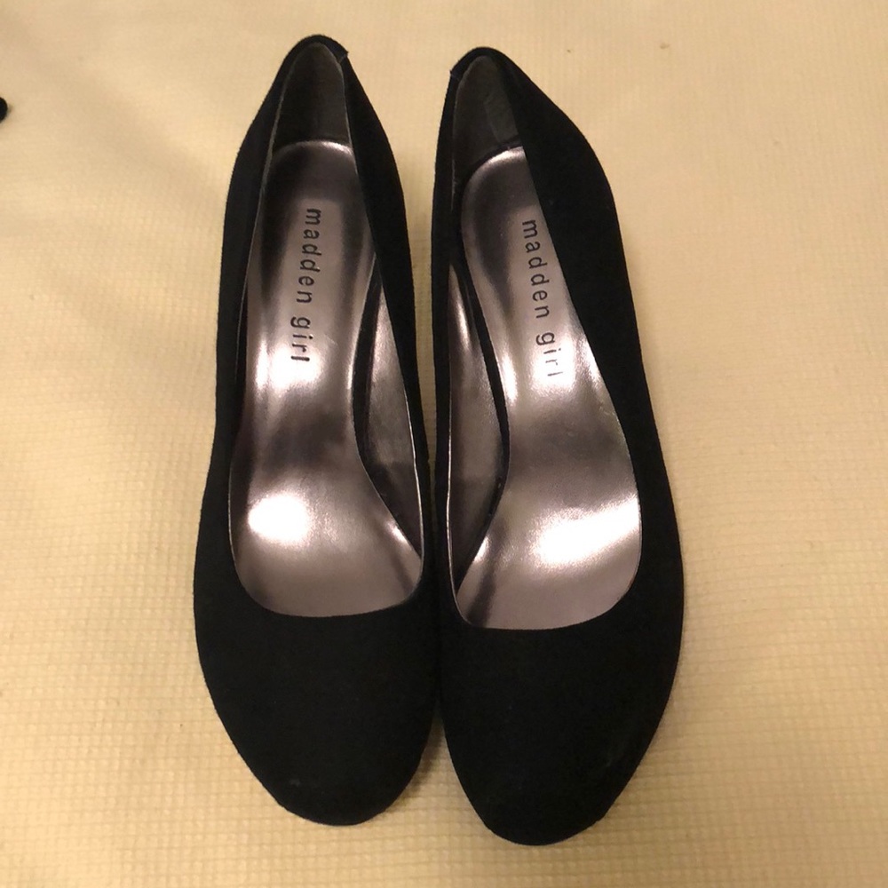 Black suede madden girl heels